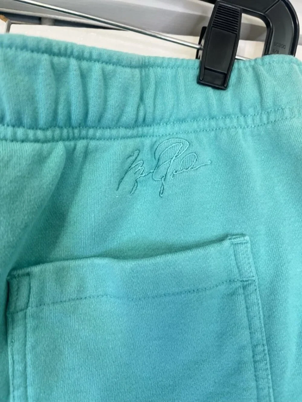 Mens Fleece Shorts Jordan Essentials Sz M Washed Teal Jumpman Logo Raw Hem Terry